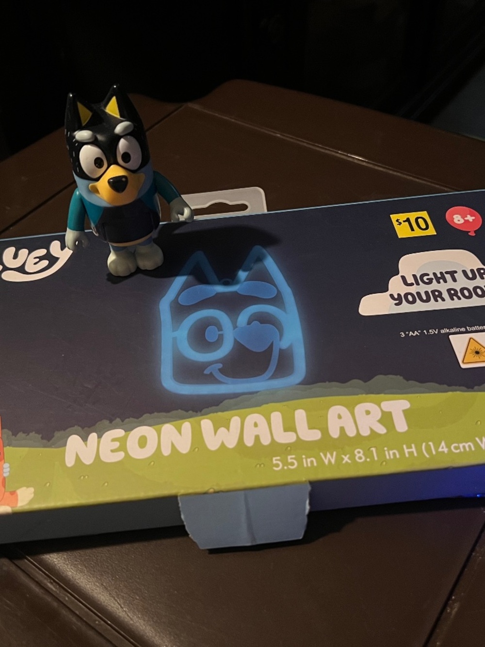 Bluey Neon Wall Art Light Up Sign Kids Room Decor LED New with Bonus Figurine